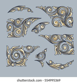 Vintage decorative design elements