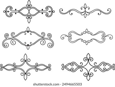 Vintage Decorative Divider Elements: Perfect Ornaments for Book Typography and Design