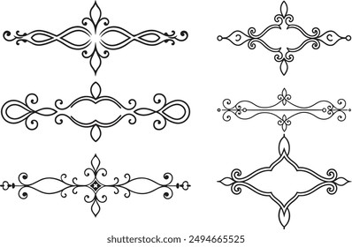 Vintage Decorative Divider Elements: Perfect Ornaments for Book Typography and Design