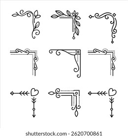 vintage decorative dividers floral ornaments vector set, Vintage Ornamental Divider Vector Set