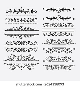 vintage decorative dividers floral ornaments vector set, Vintage Ornamental Divider Vector Set 