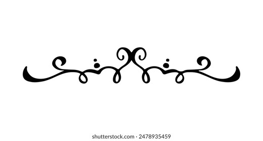 Vintage decorative element. Hand drawn vector illustration for design and decoration. Vintage dividers, frames, swashes and flourishes.
