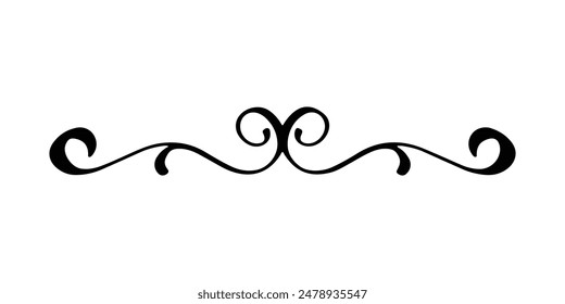 Vintage decorative element. Hand drawn vector illustration for design and decoration. Vintage dividers, frames, swashes and flourishes.