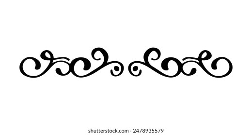 Vintage decorative element. Hand drawn vector illustration for design and decoration. Vintage dividers, frames, swashes and flourishes.