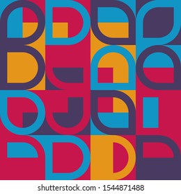Vintage decorative element. Typographic vector illustration. Banner, poster template. Color geometric pattern. Vintage retro style. Abstract modern geometric background. Vector illustration design.
