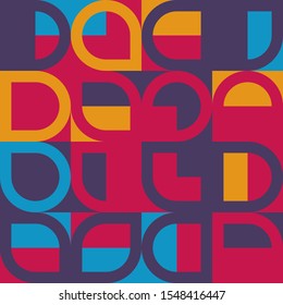 Vintage decorative element. Typographic vector illustration. Banner, poster template. Color geometric pattern. Vintage retro style. Abstract modern geometric background. Vector illustration design.