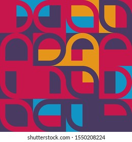 Vintage decorative element. Typographic vector illustration. Banner, poster template. Color geometric pattern. Vintage retro style. Abstract modern geometric background. Vector illustration design.
