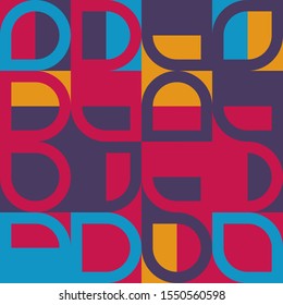 Vintage decorative element. Typographic vector illustration. Banner, poster template. Color geometric pattern. Vintage retro style. Abstract modern geometric background. Vector illustration design.