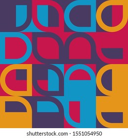 Vintage decorative element. Typographic vector illustration. Banner, poster template. Color geometric pattern. Vintage retro style. Abstract modern geometric background. Vector illustration design.