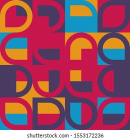 Vintage decorative element. Typographic vector illustration. Banner, poster template. Color geometric pattern. Vintage retro style. Abstract modern geometric background. Vector illustration design.
