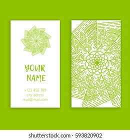 Vintage decorative elements. Business Cards. Ornamental floral. Oriental pattern, vector illustration. Islam, Arabic Indian turkish motifs