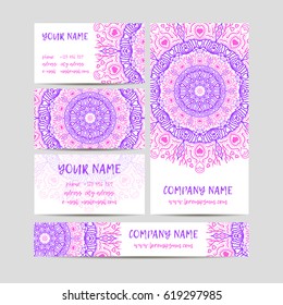 Vintage decorative elements. Business Cards and banners. Oriental pattern, vector illustration. Islam, Arabic Indian turkish motifs