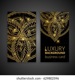 Vintage decorative elements. Business Cards. Ornamental floral. Oriental pattern, vector illustration. Islam, Arabic Indian turkish