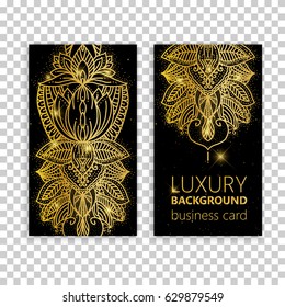 Vintage decorative elements. Business Cards. Ornamental floral. Oriental pattern, vector illustration. Islam, Arabic Indian turkish