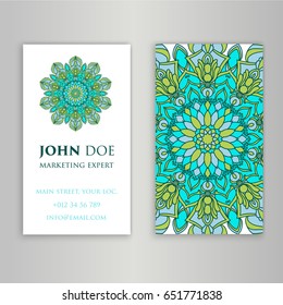Vintage decorative elements. Business Cards. Ornamental floral. Oriental pattern, vector illustration. Islam, Arabic Indian turkish motifs