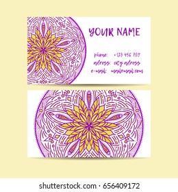 Vintage decorative elements. Business Cards. Ornamental floral. Oriental pattern, vector illustration. Islam, Arabic Indian turkish motifs