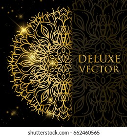 Vintage decorative elements. Business Cards. Ornamental floral. Oriental pattern, vector illustration. Islam, Arabic Indian turkish motifs