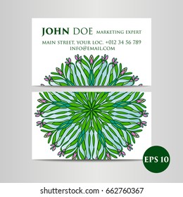 Vintage decorative elements. Business Cards. Ornamental floral. Oriental pattern, vector illustration. Islam, Arabic Indian turkish motifs