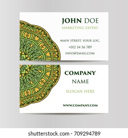 Vintage decorative elements. Business Cards. Ornamental floral. Oriental pattern, vector illustration