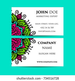 Vintage decorative elements. Business Cards. Ornamental floral. Oriental pattern, vector illustration