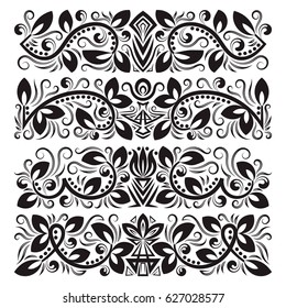 Vintage decorative elements for design. Floral decorations in antique style.