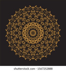 Vintage decorative elements. Gold and black. 
