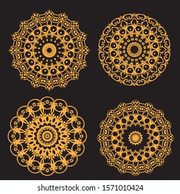 Vintage decorative elements. Gold and black.