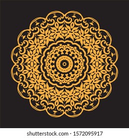 Vintage decorative elements. Gold and black. 