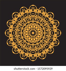 Vintage decorative elements. Gold and black. 