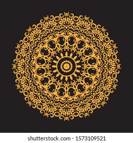 Vintage decorative elements. Gold and black. 