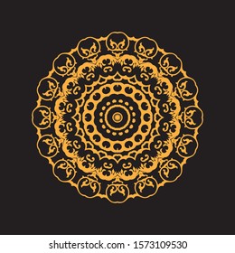 Vintage decorative elements. Gold and black. 