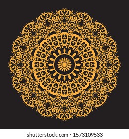 Vintage decorative elements. Gold and black. 