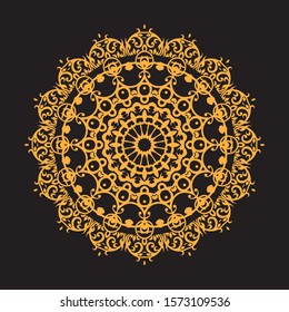 Vintage decorative elements. Gold and black. 