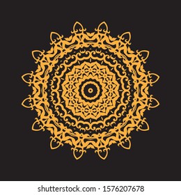 Vintage decorative elements. Gold and black. 