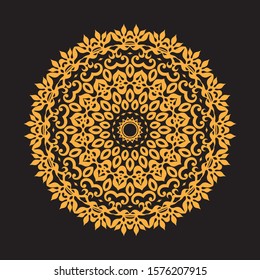 Vintage decorative elements. Gold and black. 