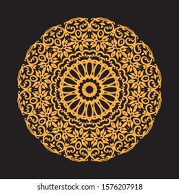 Vintage decorative elements. Gold and black. 