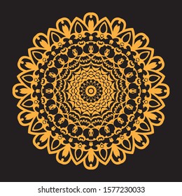 Vintage decorative elements. Gold and black. 