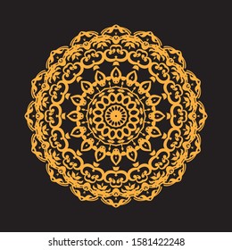 Vintage decorative elements. Gold and black. 