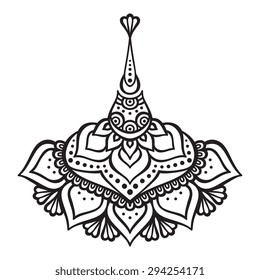 Vintage decorative elements. Hand drawn background. Islam, Arabic, Indian, ottoman motifs.