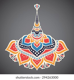 Vintage decorative elements. Hand drawn background. Islam, Arabic, Indian, ottoman motifs.