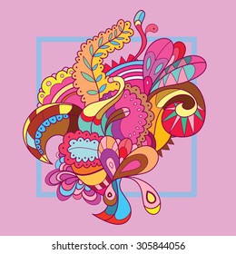 Vintage decorative elements. Hand drawn background. Islam, Arabic, Indian, ottoman motifs.