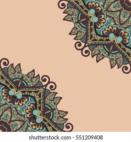  Vintage decorative elements. Hand drawn background. Islam, Arabic, Indian, ottoman motifs. Perfect for printing on fabric or paper.