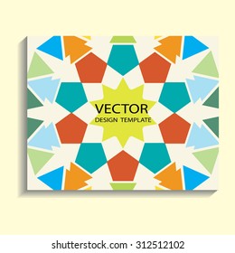 Vintage decorative elements. Islam, Arabic, Indian, ottoman motifs. Retro Vector Brochure , Cover, Flyer,  Leaflet Design Template.