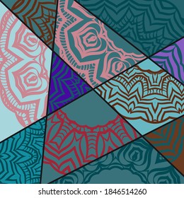 Vintage decorative elements with mandala. Oriental pattern, vector illustration. Islam, Arabic, Indian, Ottoman motifs.