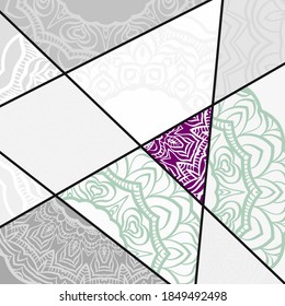 Elementos decorativos de época con mandala. Patrón oriental, ilustración vectorial. Motivos islámicos, árabes, indios, otomanos.