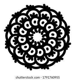 Elementos decorativos de época. Patrón oriental, ilustración vectorial. Islam, árabe, indio, marroquí, españa, turco, pakistán, chino, místico, otomano. Coloreando la página del libro. Flor Mandala.