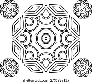 Elementos decorativos de Antiguas. Patrón oriental, Ilustración vectorial. Islam, árabe, indio, turco, Pakistán, chino, motivos otomanos. ilustración de Vector sobre fondo blanco