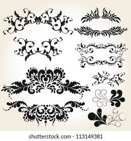 Vintage decorative elements. Page decorations. Vector set
