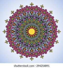 Vintage decorative elements. Vector colorful ornament pattern