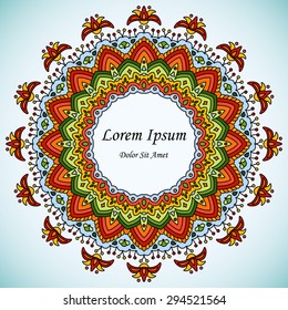 Vintage decorative elements. Vector colorful ornament pattern